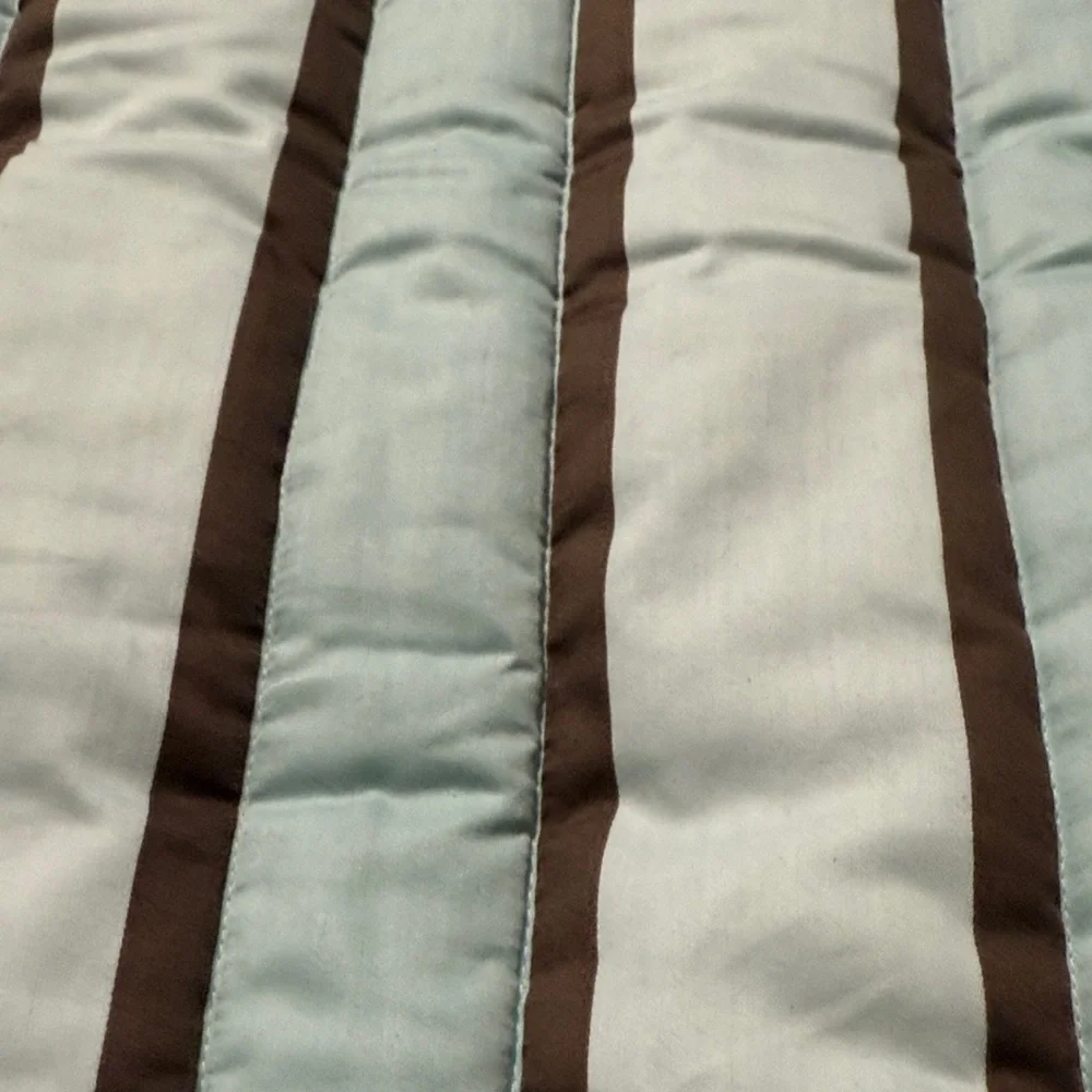 Restoration Hardware Aqua and Brown Striped Throw